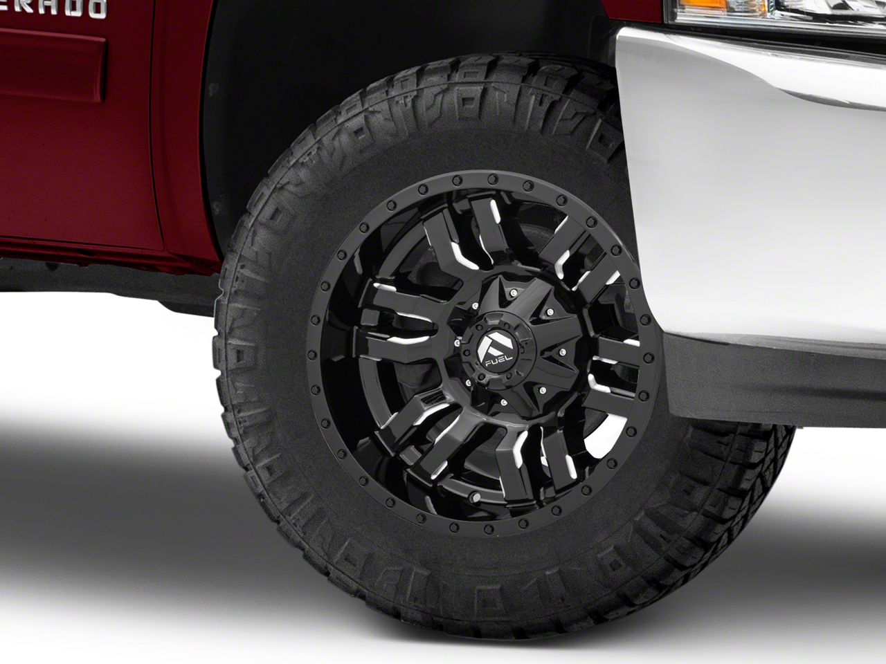 Fuel Wheels Silverado 1500 Sledge Gloss Black Milled 6 Lug Wheel 18x9