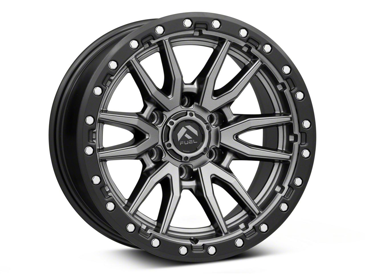 Fuel Wheels Ranger Rebel Matte Gunmetal With Black Bead Ring 6 Lug