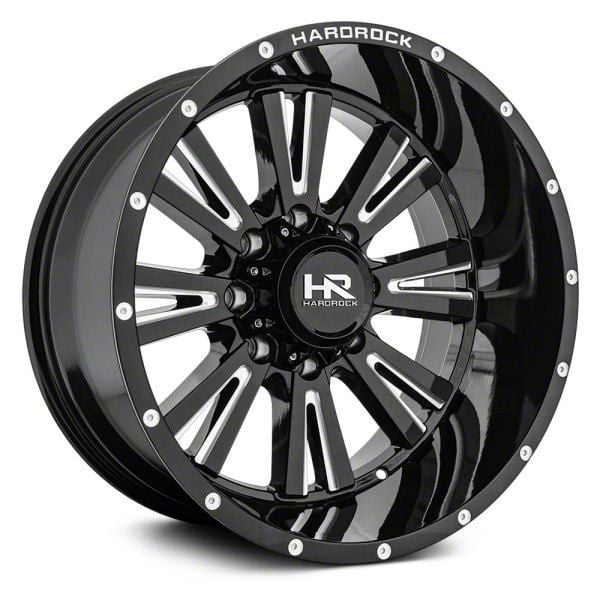 Hardrock Offroad F Spine Xposed Gloss Black Milled Lug Wheel