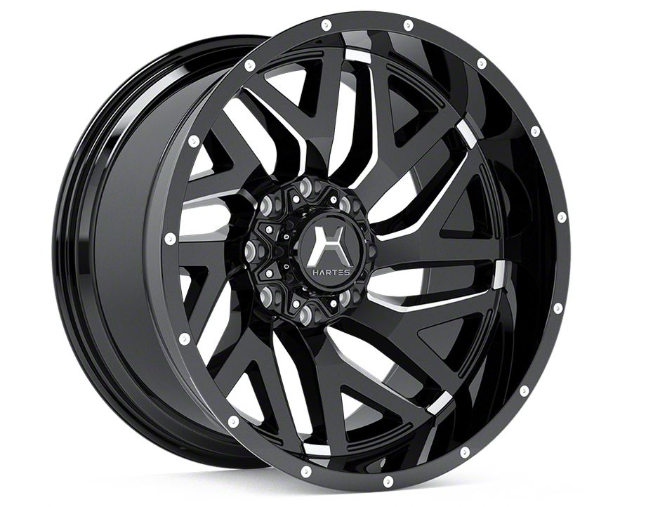 Hartes Metal Silverado Stealth Gloss Black Milled Lug Wheel