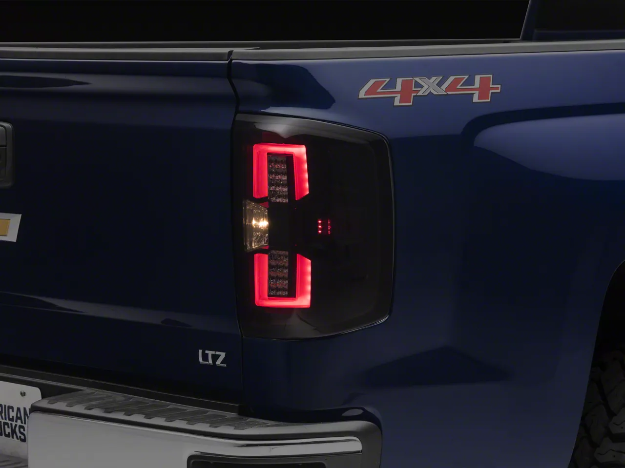 Silverado 1500 LED Tail Lights Gloss Black Housing Smoked Lens 14 17