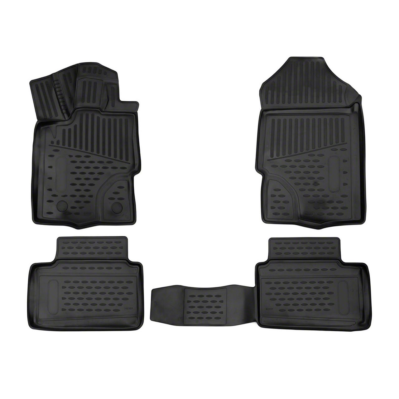 OMAC Ranger All Weather Molded 3D Front And Rear Floor Liners Black