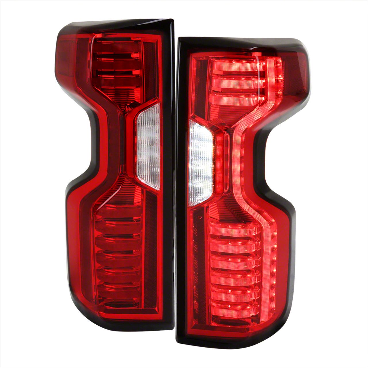 Silverado Led Tail Lights Chrome Housing Red Lens