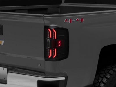 Silverado Renegade Series Led Tail Lights Gloss Black Housing