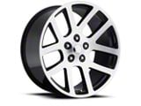 SRT-10 Style Gloss Black Machined 5-Lug Wheel; 20x9; 25mm Offset (02-08 RAM 1500, Excluding Mega Cab)