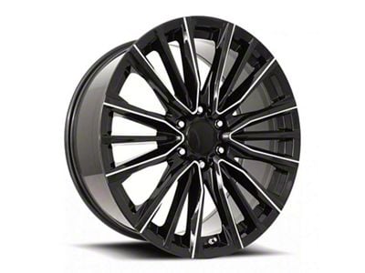 Escalade Platinum V Replica Gloss Black Balled Milled 6-Lug Wheel; 22x9; 28mm Offset (07-13 Sierra 1500)