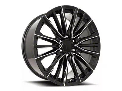 Escalade Platinum V Replica Gloss Black Balled Milled 6-Lug Wheel; 24x10; 31mm Offset (07-13 Sierra 1500)