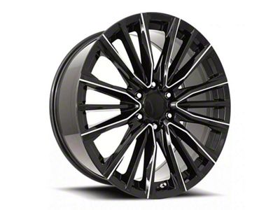 Escalade Platinum V Replica Gloss Black Balled Milled 6-Lug Wheel; 26x10; 31mm Offset (07-13 Sierra 1500)