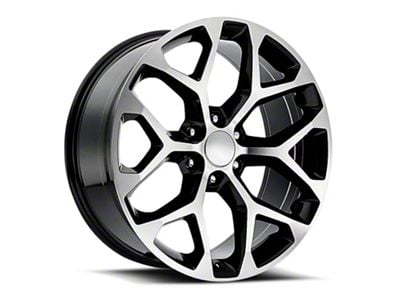 2014 Snowflake Replica Gloss Black Machined 6-Lug Wheel; 26x10; 24mm Offset (07-13 Silverado 1500)