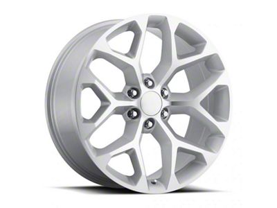 2014 Snowflake Replica Silver Gloss 6-Lug Wheel; 24x10; 24mm Offset (07-13 Silverado 1500)