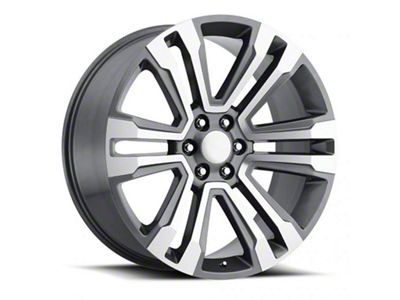 2017 Denali Replica Grey Machine Face 6-Lug Wheel; 24x10; 30mm Offset (07-13 Silverado 1500)