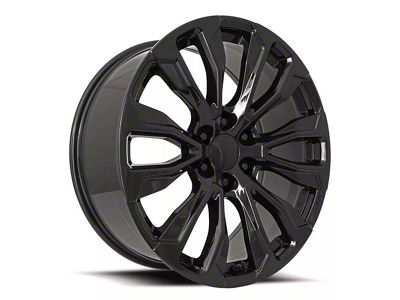 Denali 12-Spoke Replica Gloss Black 6-Lug Wheel; 24x10; 31mm Offset (07-13 Silverado 1500)