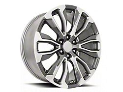 Denali 12-Spoke Replica Grey Machine Face 6-Lug Wheel; 22x9; 28mm Offset (07-13 Silverado 1500)