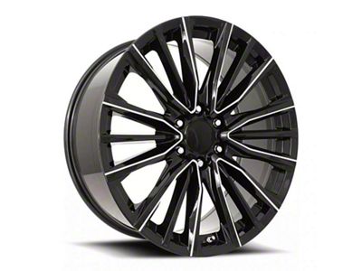 Escalade Platinum V Replica Gloss Black Balled Milled 6-Lug Wheel; 26x10; 31mm Offset (07-13 Silverado 1500)