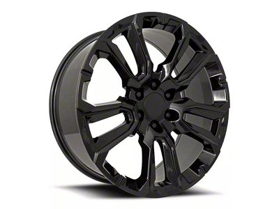 GM Split 5-Spoke Replica Gloss Black 6-Lug Wheel; 22x9; 28mm Offset (07-13 Silverado 1500)