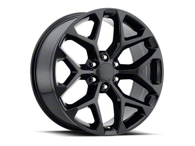 Chevy Snowflake Replica Gloss Black 6-Lug Wheel; 20x9; 27mm Offset (07-13 Sierra 1500)