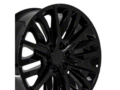 CV33 Gloss Black 6-Lug Wheel; 22x9; 28mm Offset (07-13 Sierra 1500)