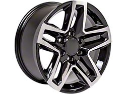 CV34 Gloss Black Machined 6-Lug Wheel; 18x8.5; 26mm Offset (07-13 Sierra 1500)