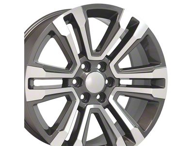 CV44 Gunmetal Machined 6-Lug Wheel; 22x9; 24mm Offset (07-13 Sierra 1500)