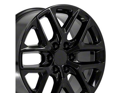 CV62 Gloss Black 6-Lug Wheel; 20x9; 28mm Offset (07-13 Sierra 1500)