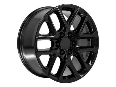 CV62 Gloss Black 6-Lug Wheel; 22x9; 28mm Offset (07-13 Sierra 1500)