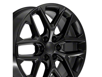 CV62 Gloss Black 6-Lug Wheel; 22x9; 28mm Offset (07-13 Sierra 1500)