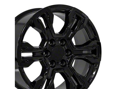 CV65 Gloss Black 6-Lug Wheel; 20x9; 26mm Offset (07-13 Sierra 1500)