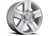 Texas Silverado Replica Silver Machined 6-Lug Wheel; 22x9; 31mm Offset (07-13 Sierra 1500)