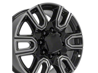 CV96B Black Machined 8-Lug Wheel; 20x8.5; 47mm Offset (11-14 Sierra 2500 HD)