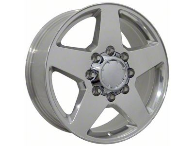 Silverado Style Polished 8-Lug Wheel; 20x8.5; 44mm Offset (11-14 Sierra 3500 HD SRW)