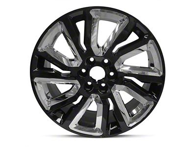 12-Spiral Spoke Replica Aluminum Black 6-Lug Wheel; 22x9; 28mm Offset (07-13 Silverado 1500)