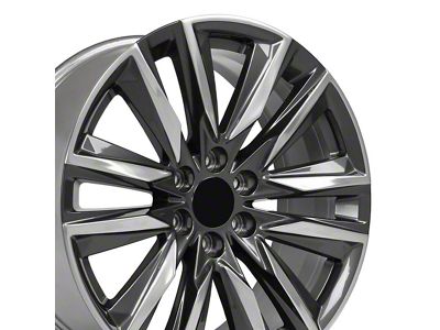 CA91 Gunmetal with Polished Face 6-Lug Wheel; 22x9; 28mm Offset (07-13 Silverado 1500)