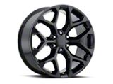 Chevy Snowflake Replica Gloss Black 6-Lug Wheel; 20x9; 27mm Offset (07-13 Silverado 1500)