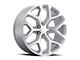 Chevy Snowflake Replica Silver Machined 6-Lug Wheel; 22x9; 24mm Offset (07-13 Silverado 1500)