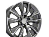 CV32 Gunmetal Machined 6-Lug Wheel; 22x9; 28mm Offset (07-13 Silverado 1500)