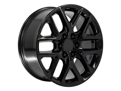 CV62 Gloss Black 6-Lug Wheel; 22x9; 28mm Offset (07-13 Silverado 1500)