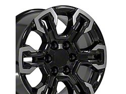 CV65 Gloss Black Machined 6-Lug Wheel; 18x8.5; 26mm Offset (07-13 Silverado 1500)