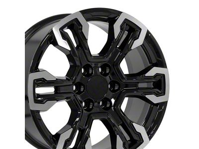 CV65 Gloss Black Machined 6-Lug Wheel; 20x9; 26mm Offset (07-13 Silverado 1500)