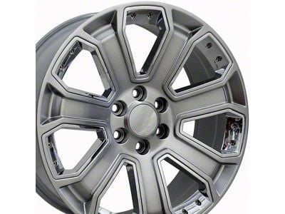 CV93B Hyper Black with Chrome Insert 6-Lug Wheel; 22x9; 31mm Offset (07-13 Silverado 1500)