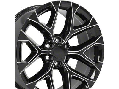 CV98B Black Milled 6-Lug Wheel; 22x9; 24mm Offset (07-13 Silverado 1500)