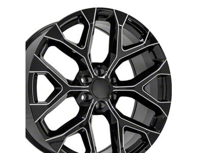 CV98B Black Milled 6-Lug Wheel; 24x10; 24mm Offset (07-13 Silverado 1500)