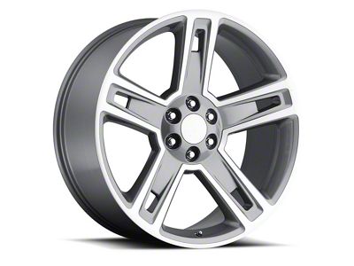 Silverado Replica Gray Machined 6-Lug Wheel; 22x9; 24mm Offset (07-13 Silverado 1500)