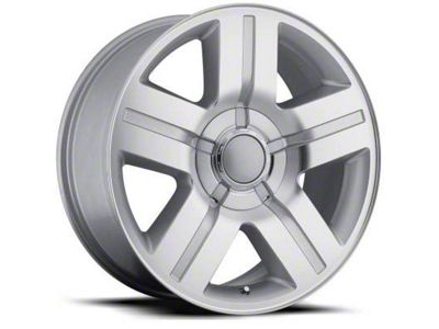 Texas Silverado Replica Silver Machined 6-Lug Wheel; 22x9; 31mm Offset (07-13 Silverado 1500)