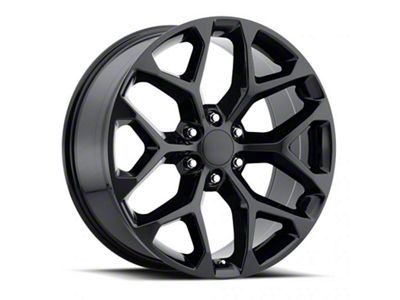 2014 Snowflake Replica Gloss Black 6-Lug Wheel; 22x9; 24mm Offset (07-14 Tahoe)