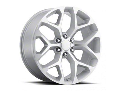 2014 Snowflake Replica Silver Gloss 6-Lug Wheel; 24x10; 24mm Offset (07-14 Tahoe)