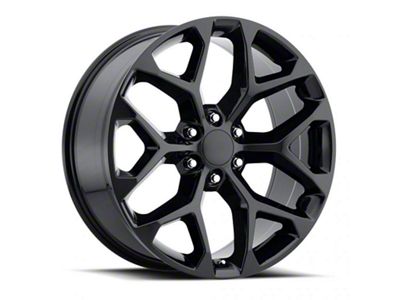 Chevy Snowflake Replica Gloss Black 6-Lug Wheel; 20x9; 27mm Offset (07-14 Tahoe)