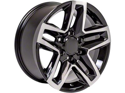 CV34 Gloss Black Machined 6-Lug Wheel; 18x8.5; 26mm Offset (07-14 Tahoe)