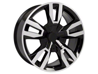 CV40 Black Machined 6-Lug Wheel; 22x9; 24mm Offset (07-14 Tahoe)