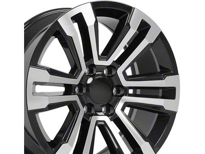 CV44 Gloss Black Machined 6-Lug Wheel; 20x9; 24mm Offset (07-14 Tahoe)