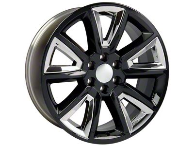 CV93B Black with Chrome Insert 6-Lug Wheel; 22x9; 24mm Offset (07-14 Tahoe)